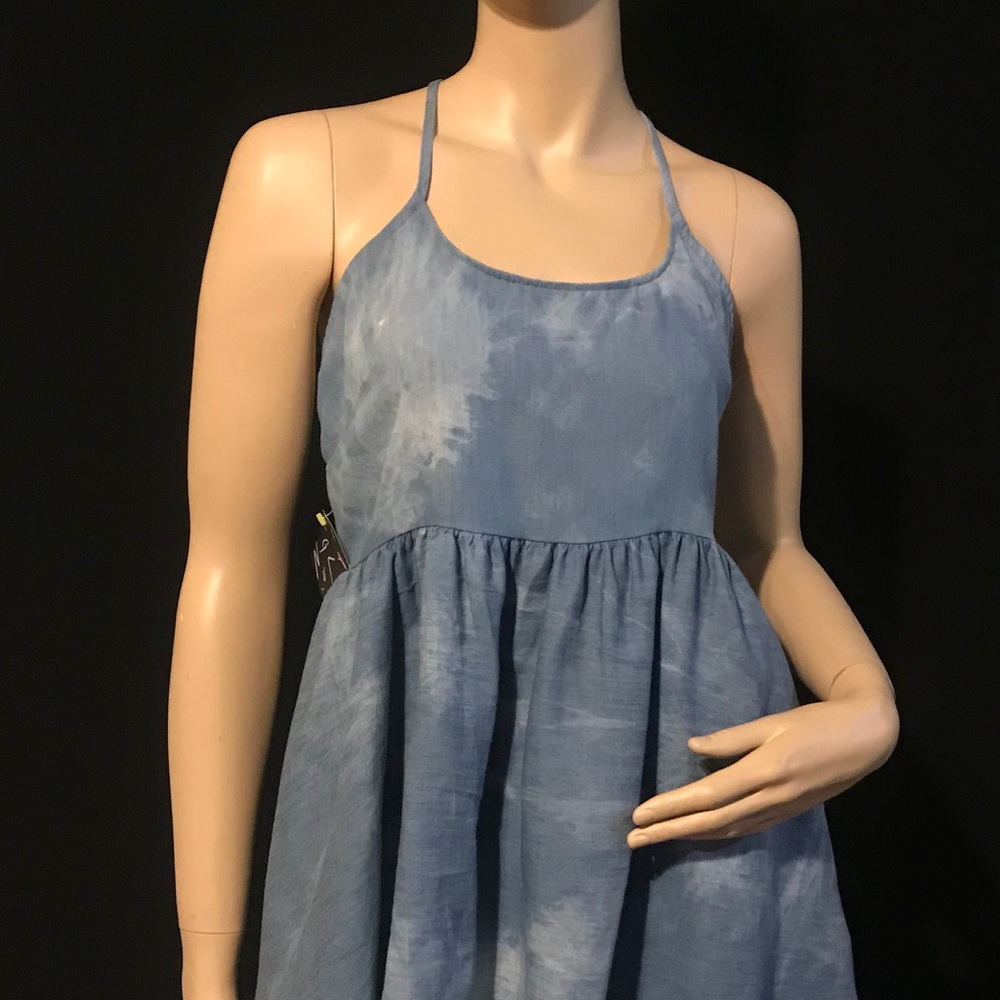 Nasty Gal Denim Small NWT Babydoll Dress - Picture 3 of 8